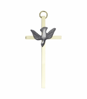 4 Inch Brass and Pewter Confirmation Wall Cross