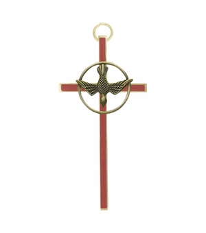 4 Inch Enameled Brass Confirmation Wall Cross