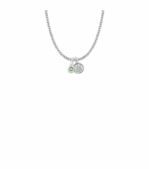 7/16 Inch Sterling Silver Tears of Joy May Birthstone Necklace with Guardian Angel Charm